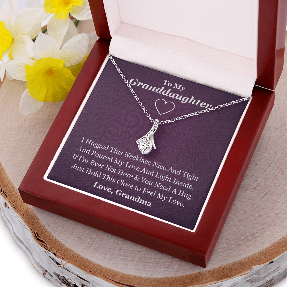 To My Granddaughter Beauty Necklace - From Grandma (Gold and White Gold Variants)