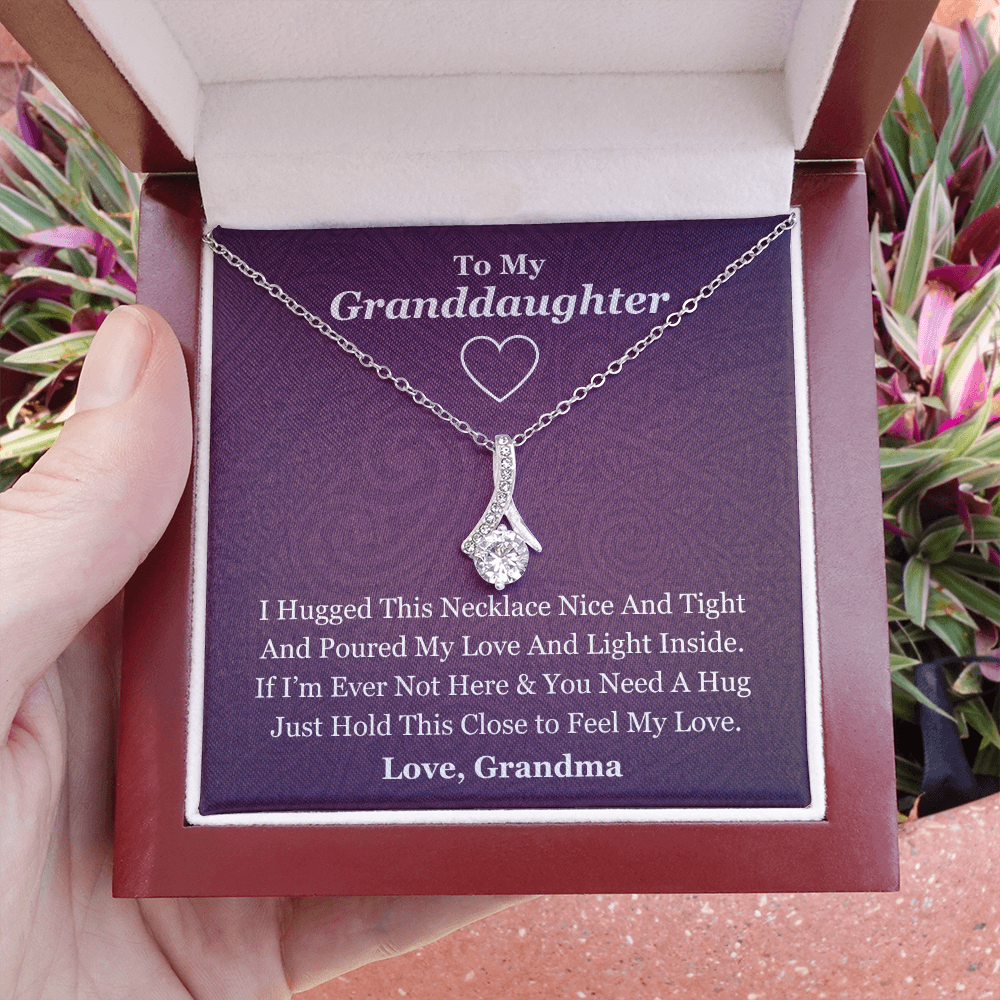 To My Granddaughter Beauty Necklace - From Grandma (Gold and White Gold Variants)