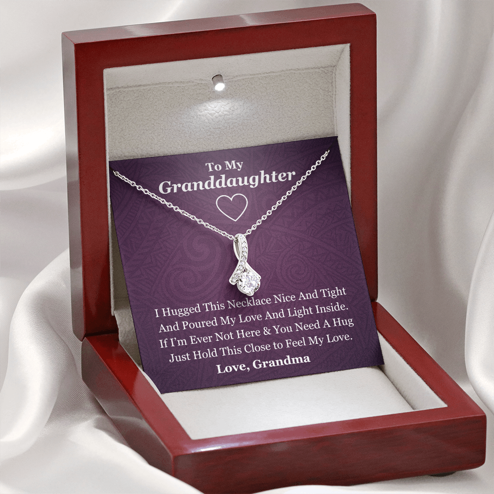 To My Granddaughter Beauty Necklace - From Grandma (Gold and White Gold Variants)