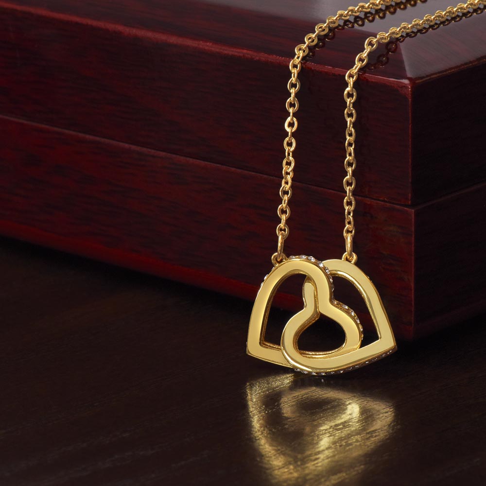 To My Niece Interlocking Hearts Necklace – From Aunty (Gold & Rose Gold Variants)