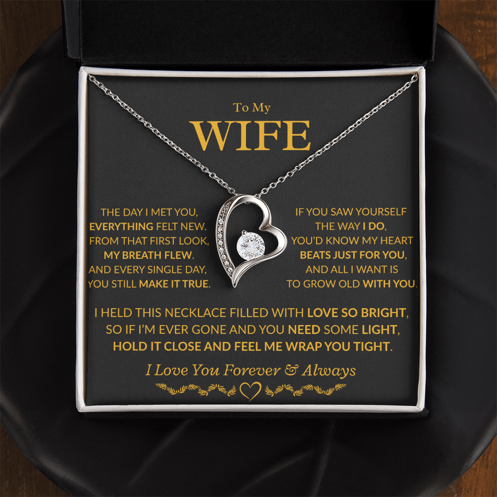 To My Wife Forever Love Necklace (Gold and White Gold Variants)