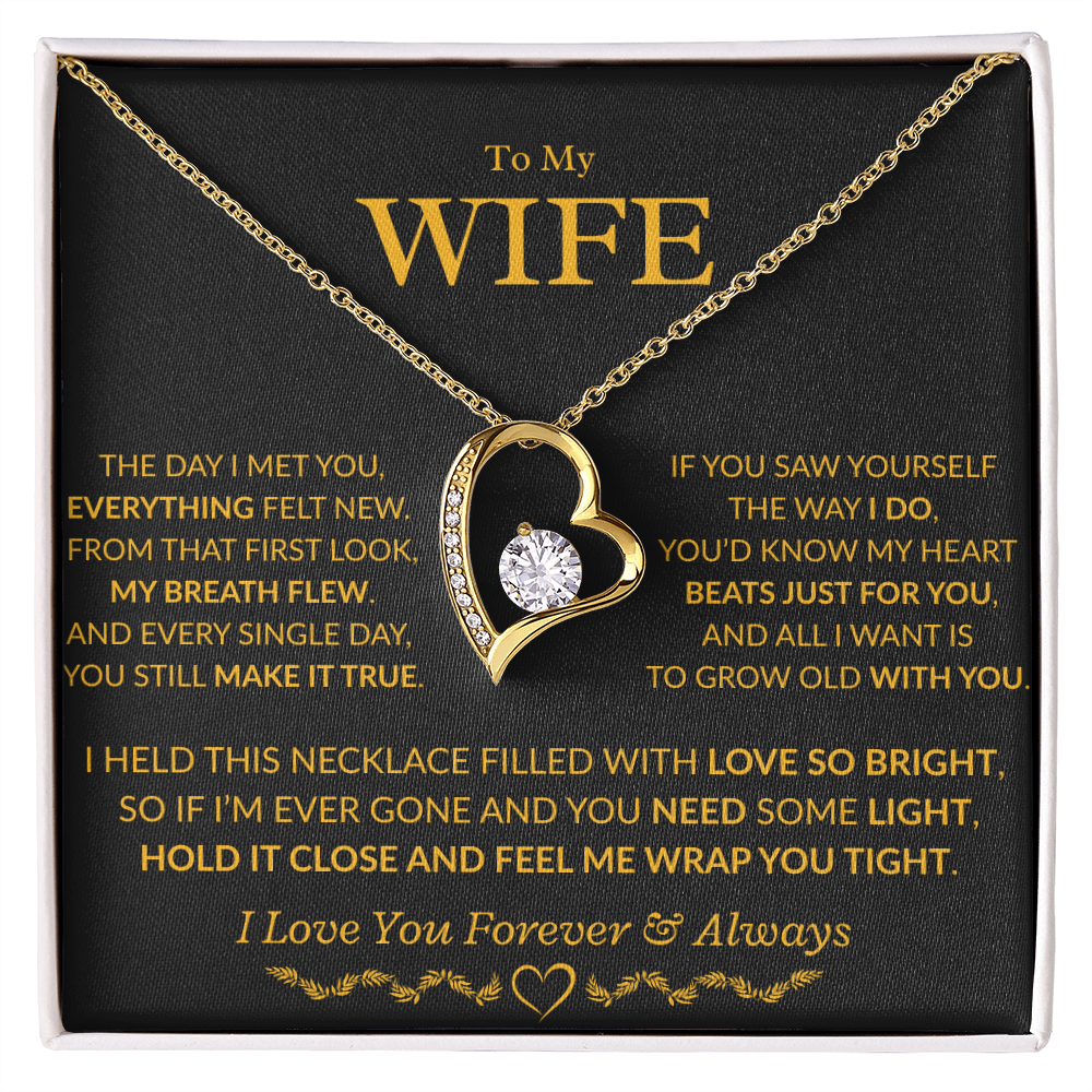 To My Wife Forever Love Necklace (Gold and White Gold Variants)