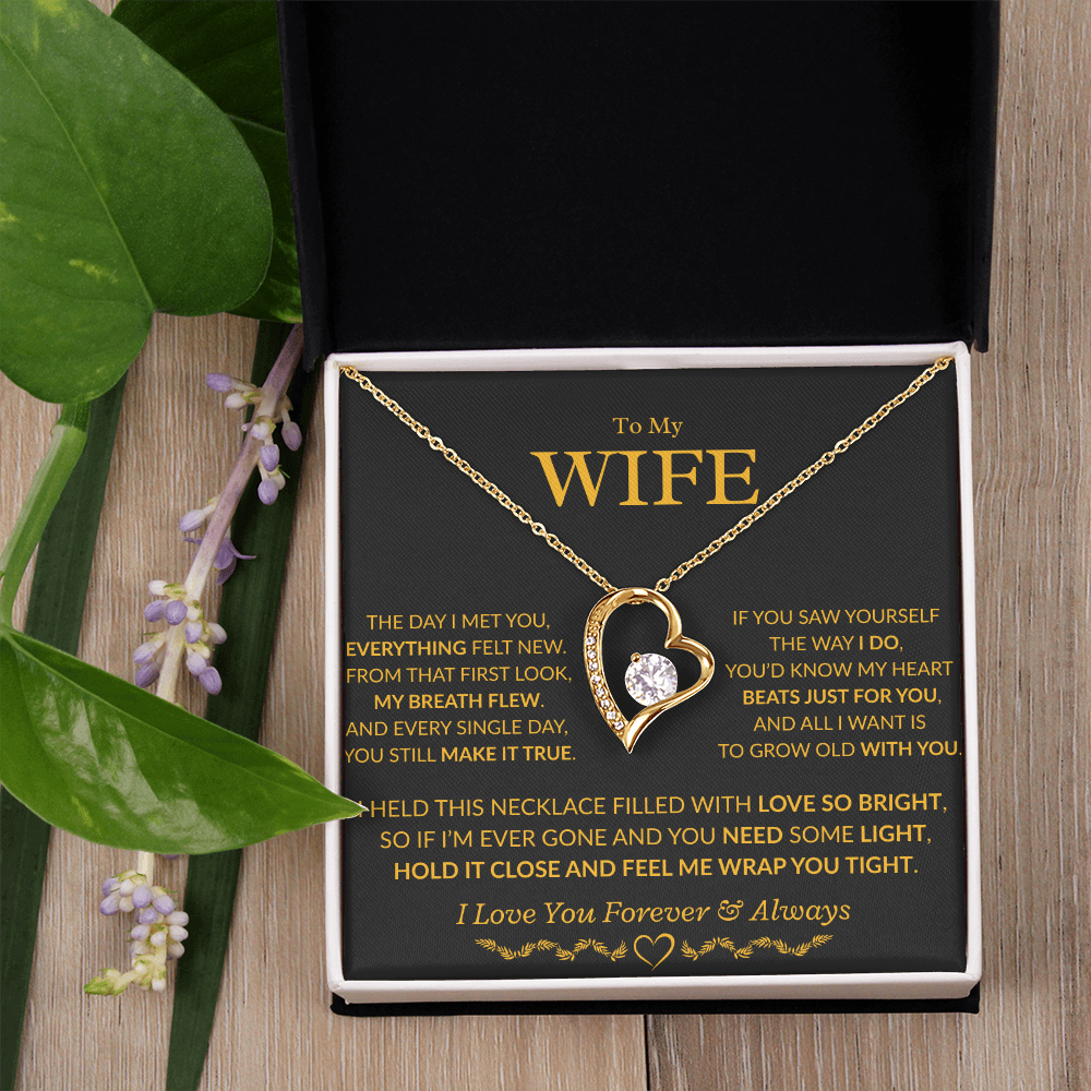 To My Wife Forever Love Necklace (Gold and White Gold Variants)