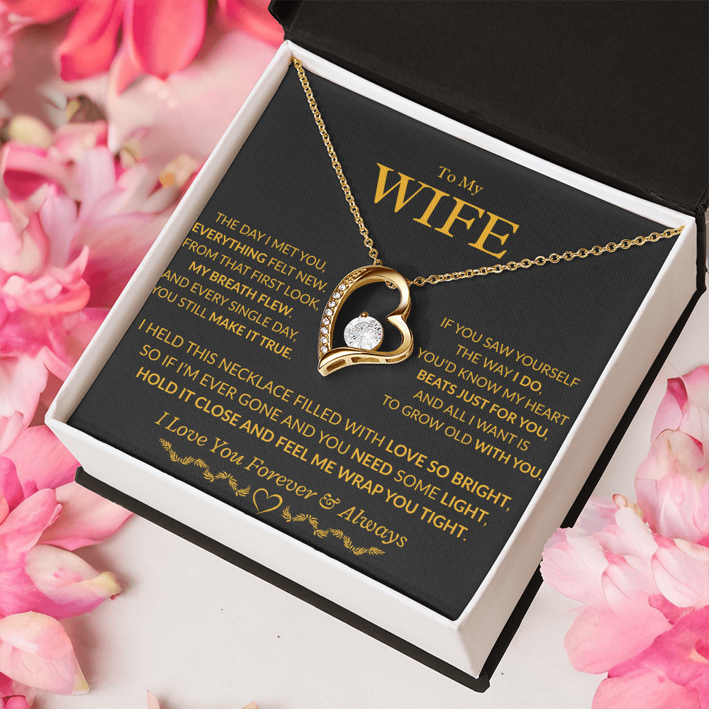 To My Wife Forever Love Necklace (Gold and White Gold Variants)